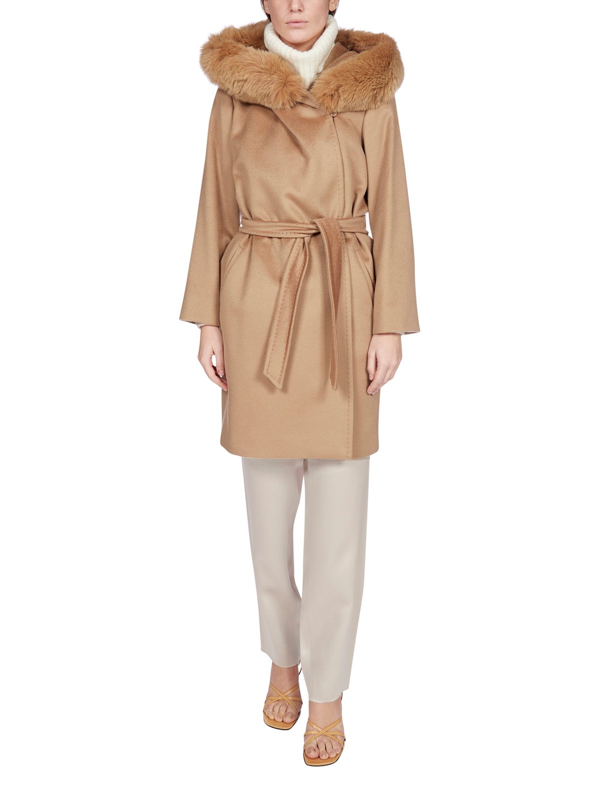 막스마라 스튜디오 / 여성 망고 퍼후드 코트 카멜 2360161139600 006 STK - MAX MARA STUDIO