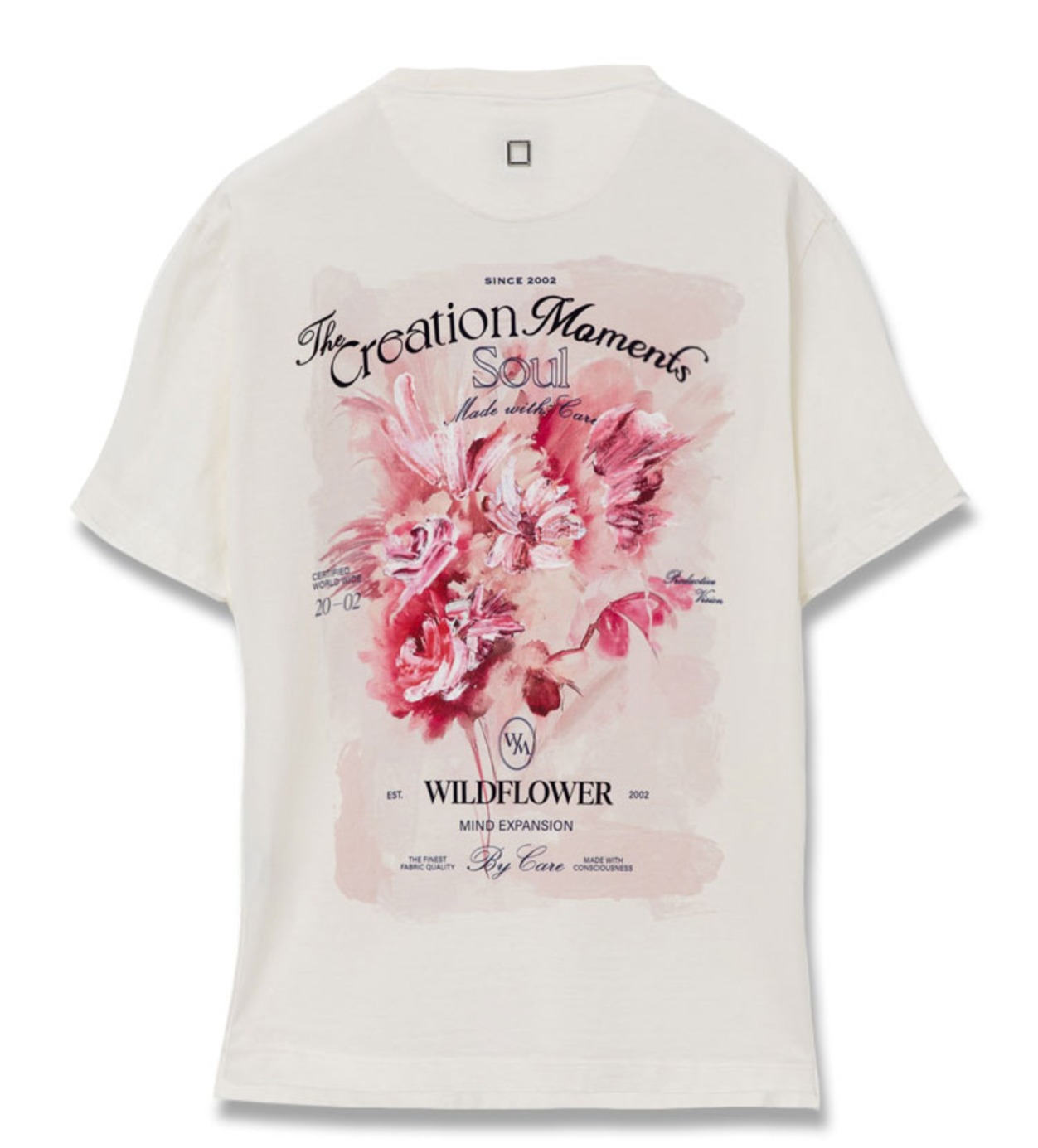 25SS 우영미 아이보리 플라워 백로고 티셔츠 W251TS06761I MRK
