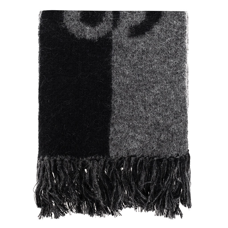 생 로랑 / 여성 시그니처 울 스카프 다크 그레이 719421 3YI68 1061 STK