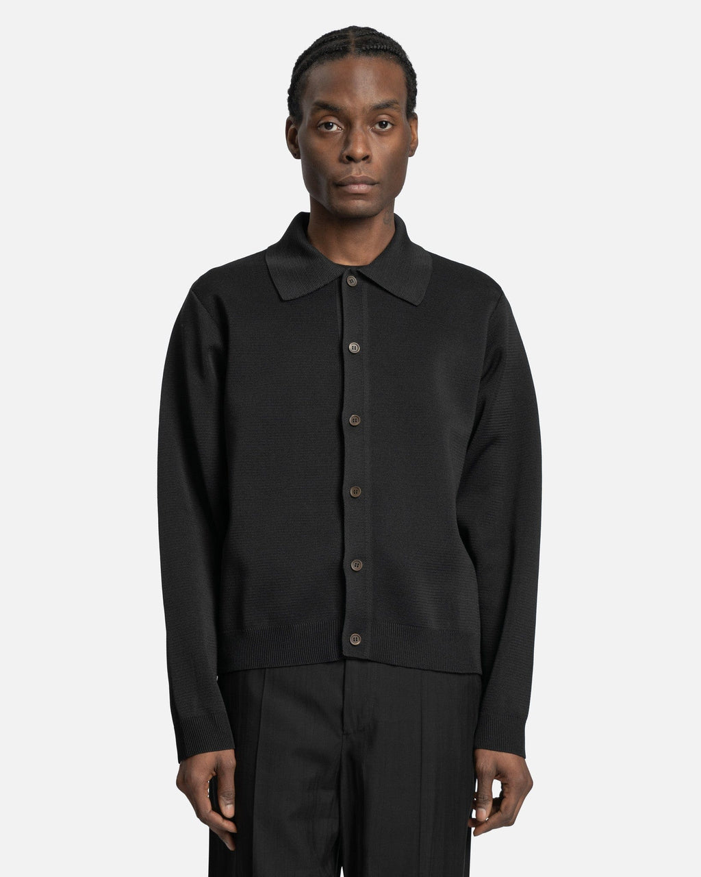 아워레가시 / 남성 이브닝 폴로 니트 가디건 블랙 M2233EPB BLACK STK - OUR LEGACY