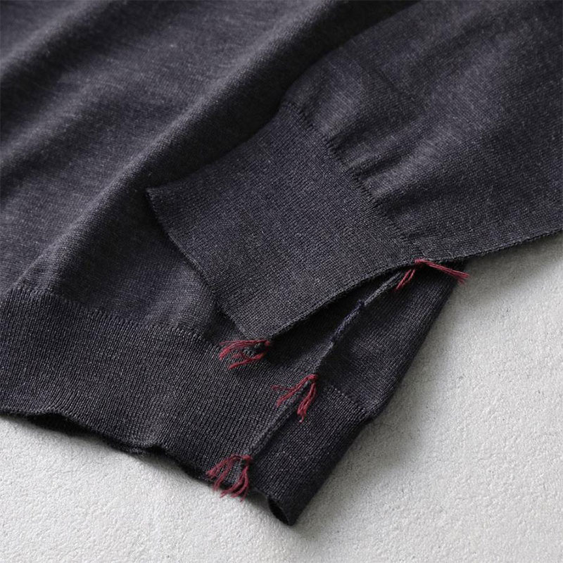 메종마르지엘라 / 여성 4선 스티치 하이넥 니트 그레이 SI0HA0006 S17814 860F STK - MAISON MARGIELA