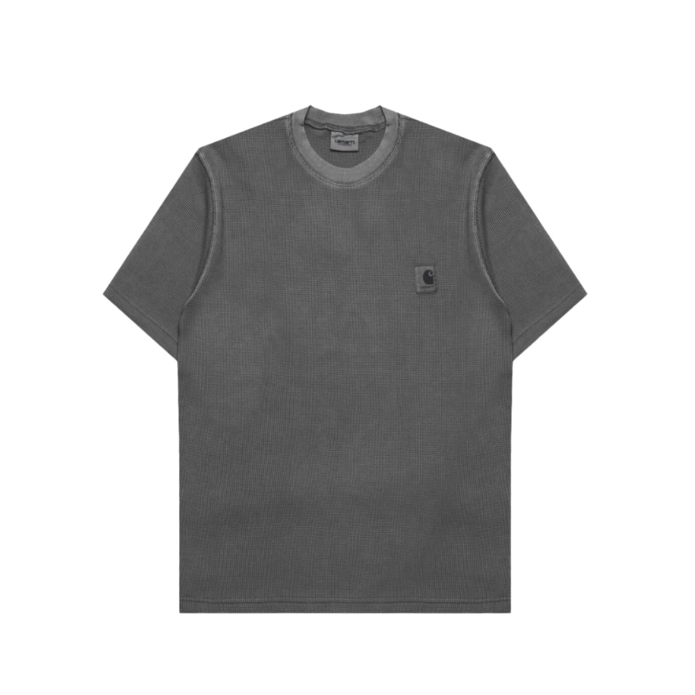 26SS 칼하트 WIP 숏슬리브 넬슨 와플 티셔츠 블랙 가먼트 다이드 I036185 89GD MRK