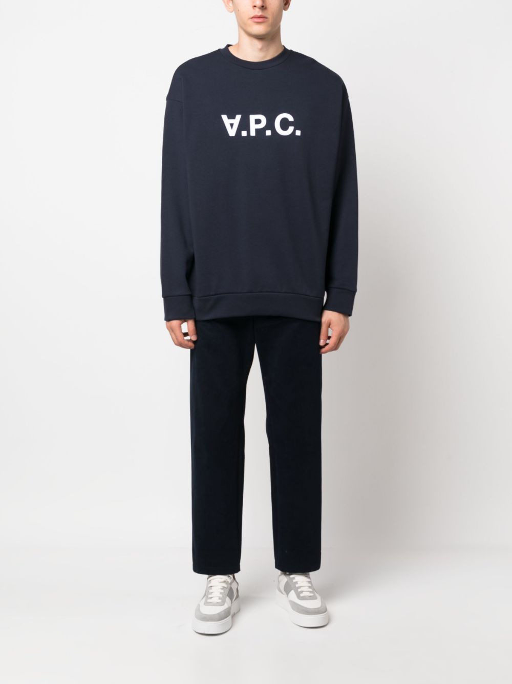  아페쎄 / 남성 엘리엇 VPC 로고 스웨트셔츠 네이비 COFDX H27836 IAK STK - A.P.C.