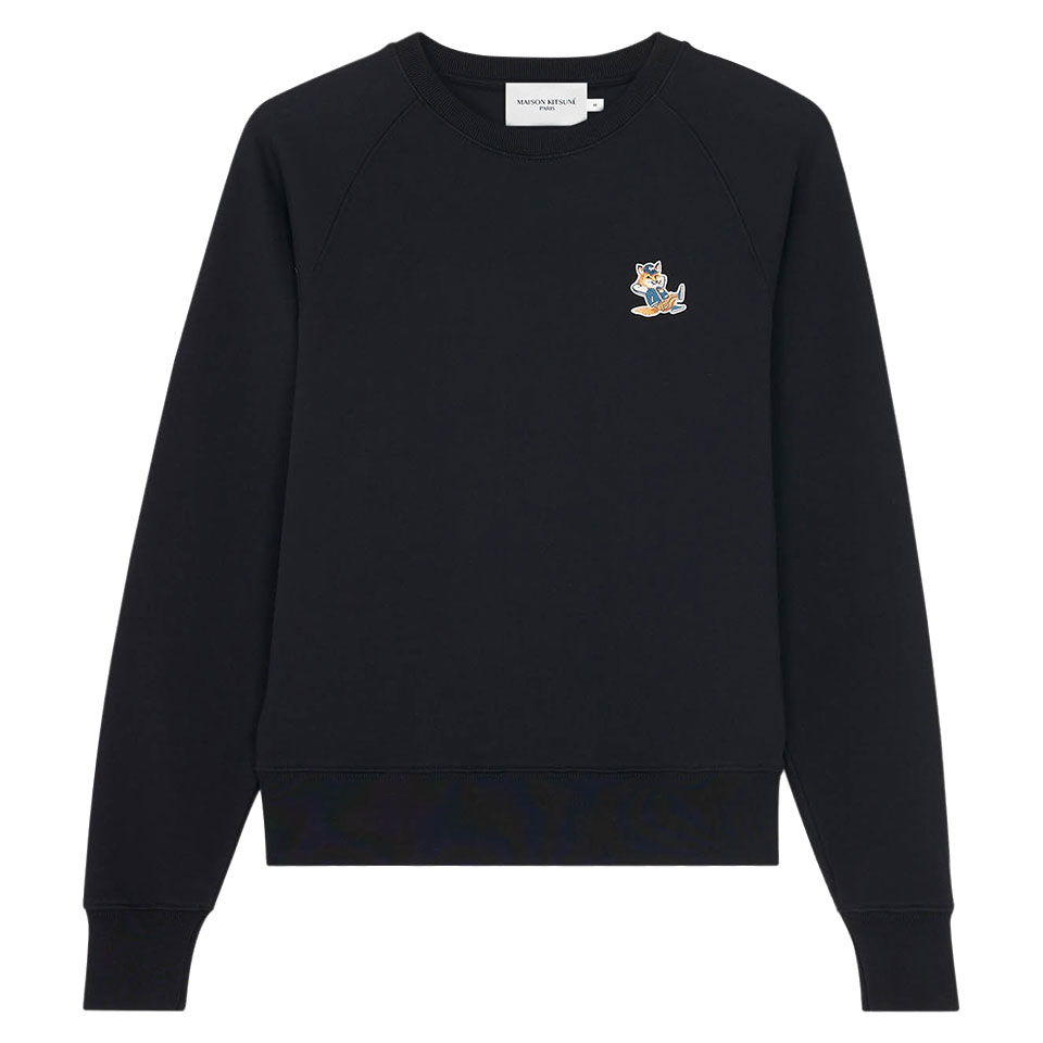 메종키츠네 / 여성 드레스드 폭스 패치 스웨트셔츠 블랙 KW00309KM0001 P199 STK