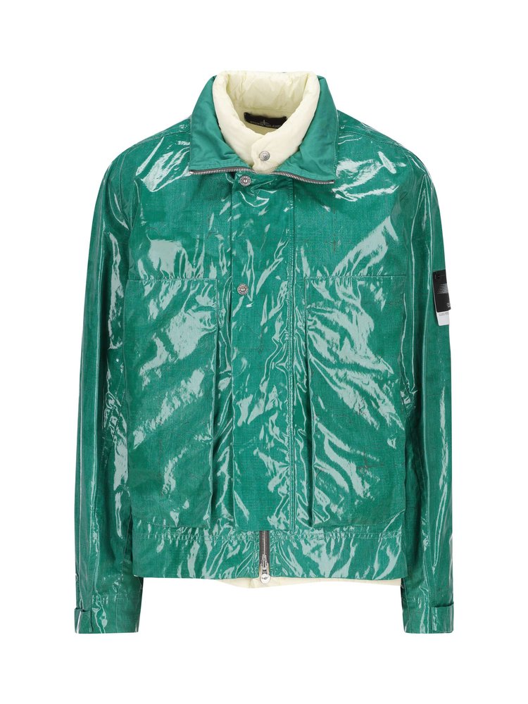  스톤 아일랜드 / 남성 쉐도우 글라스 포플린 자켓 771940616 V0056 Beige Verde BPG