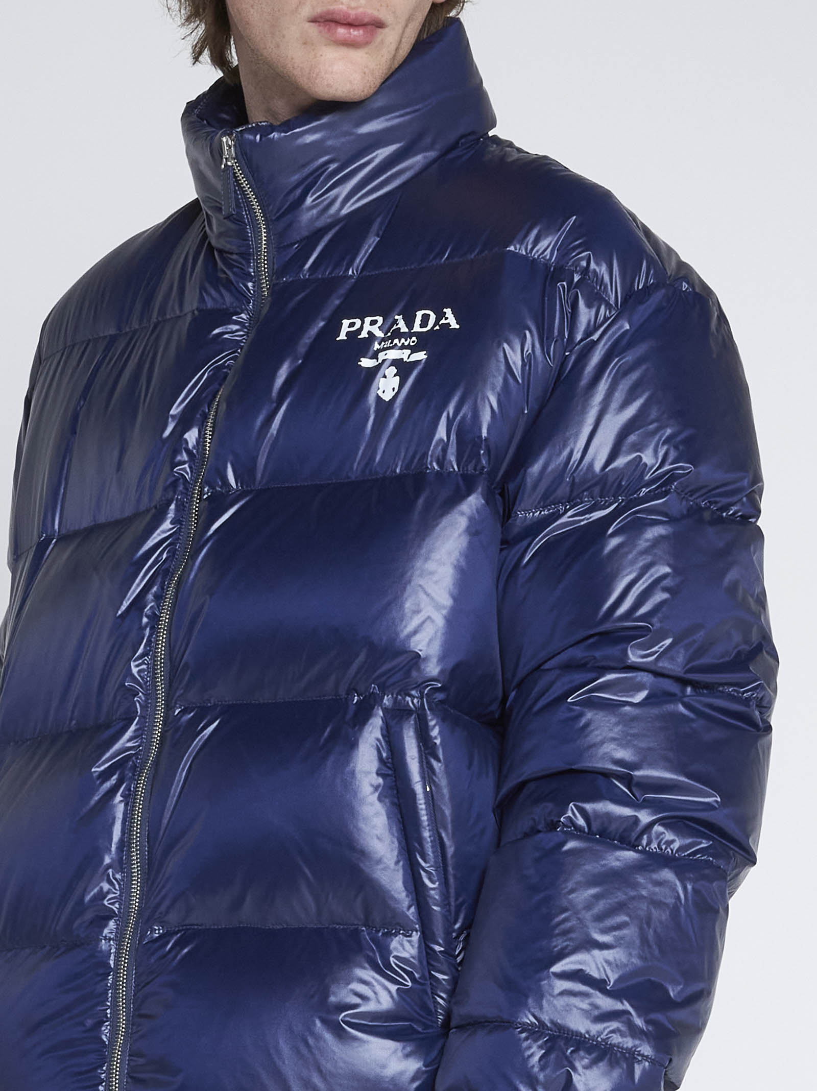 프라다 / 남성 리나일론 패딩 자켓 블루 SGC089 11A9 F0SVF STK - PRADA