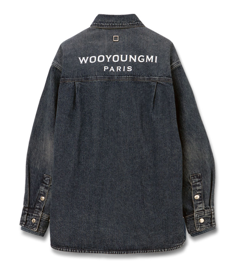 25FW 우영미 블루 코듀로이 데님 백로고 셔츠 W253SH27988L MRK
