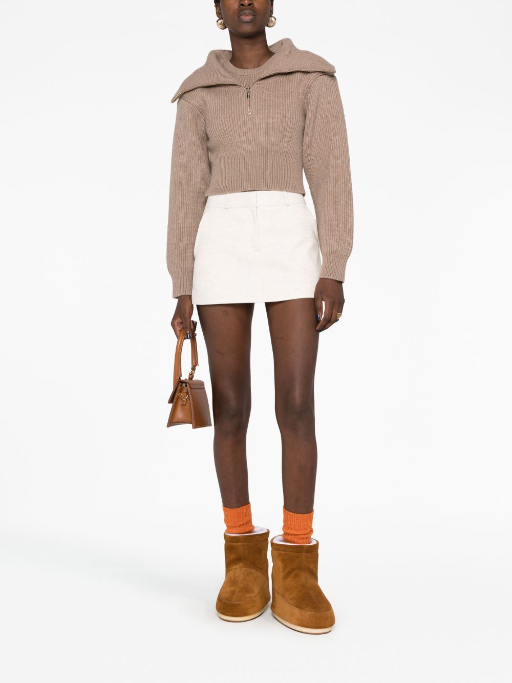 자크뮈스 / 여성 라 마이유 리소울 더블 칼라 스웨터 라이트베이지 213KN501 2086 130 STK - JACQUEMUS