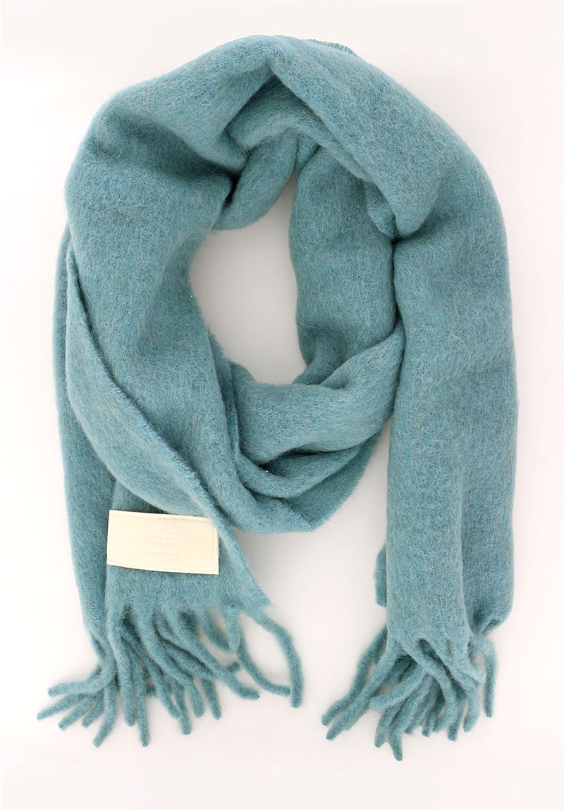 아미 / 공용 오버사이즈 울 머플러 아쿠아마린 USF417 AA0003 468 STK - AMI