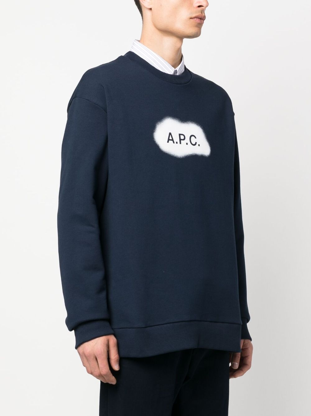  아페쎄 / 남성 알라스터 로고 스웨트셔츠 네이비 COEIP H27825 IAK STK - A.P.C.