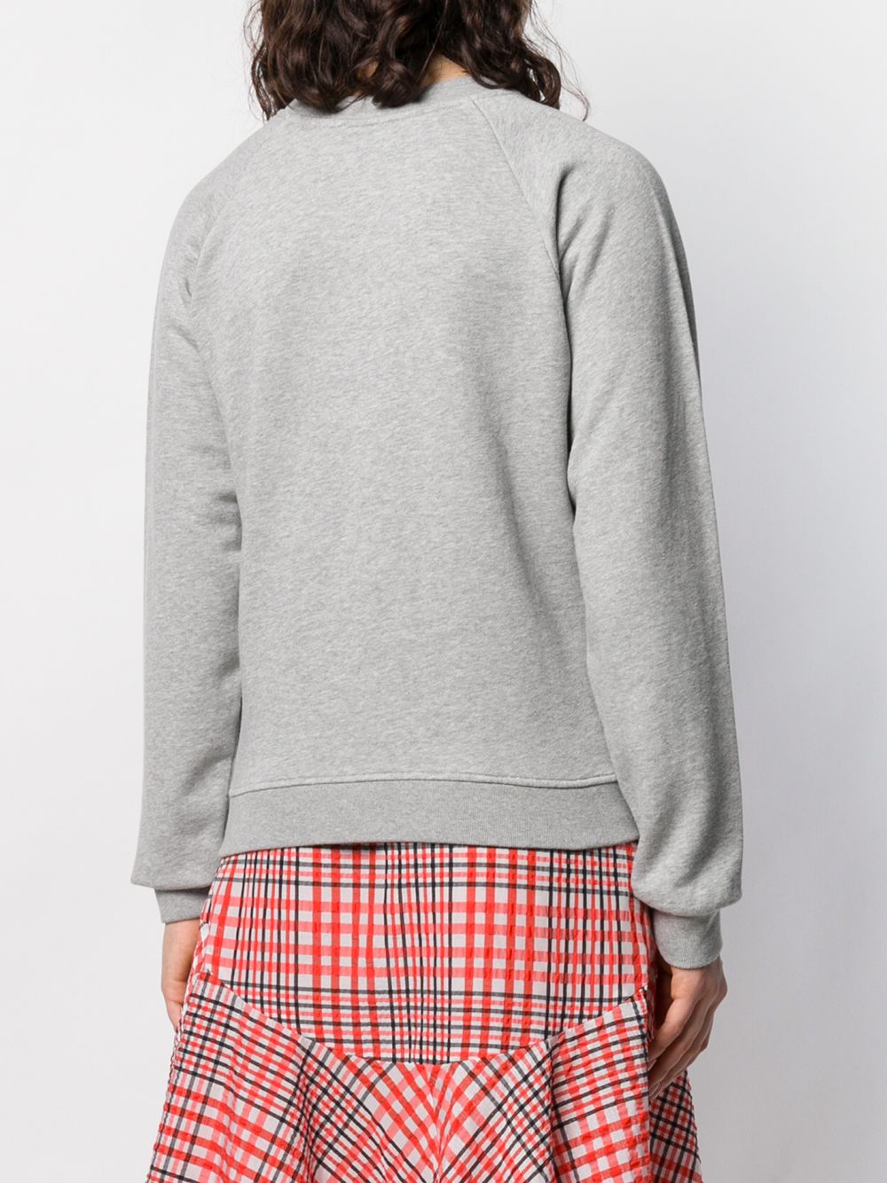 메종키츠네 / 여성 폭스헤드 패치 어드저스티드 맨투맨 그레이 AW00303KM0001 H150 STK - MAISON KITSUNE