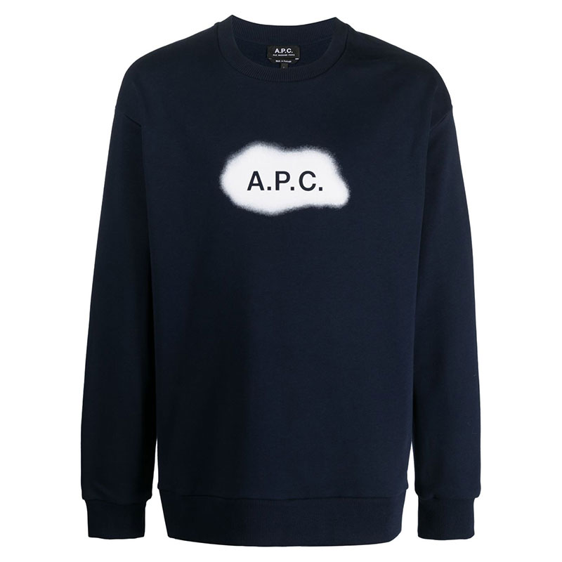 아페쎄 / 남성 알라스터 로고 스웨트셔츠 네이비 COEIP H27825 IAK STK - A.P.C.