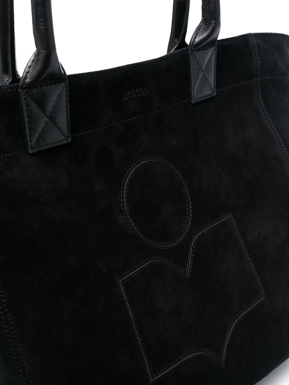 이자벨 마랑 에뚜왈 / 옌키 로고 스웨이드 스몰 토트백 블랙 PM0002FA A1C14M 01BK STK - ISABEL MARANT ETOILE