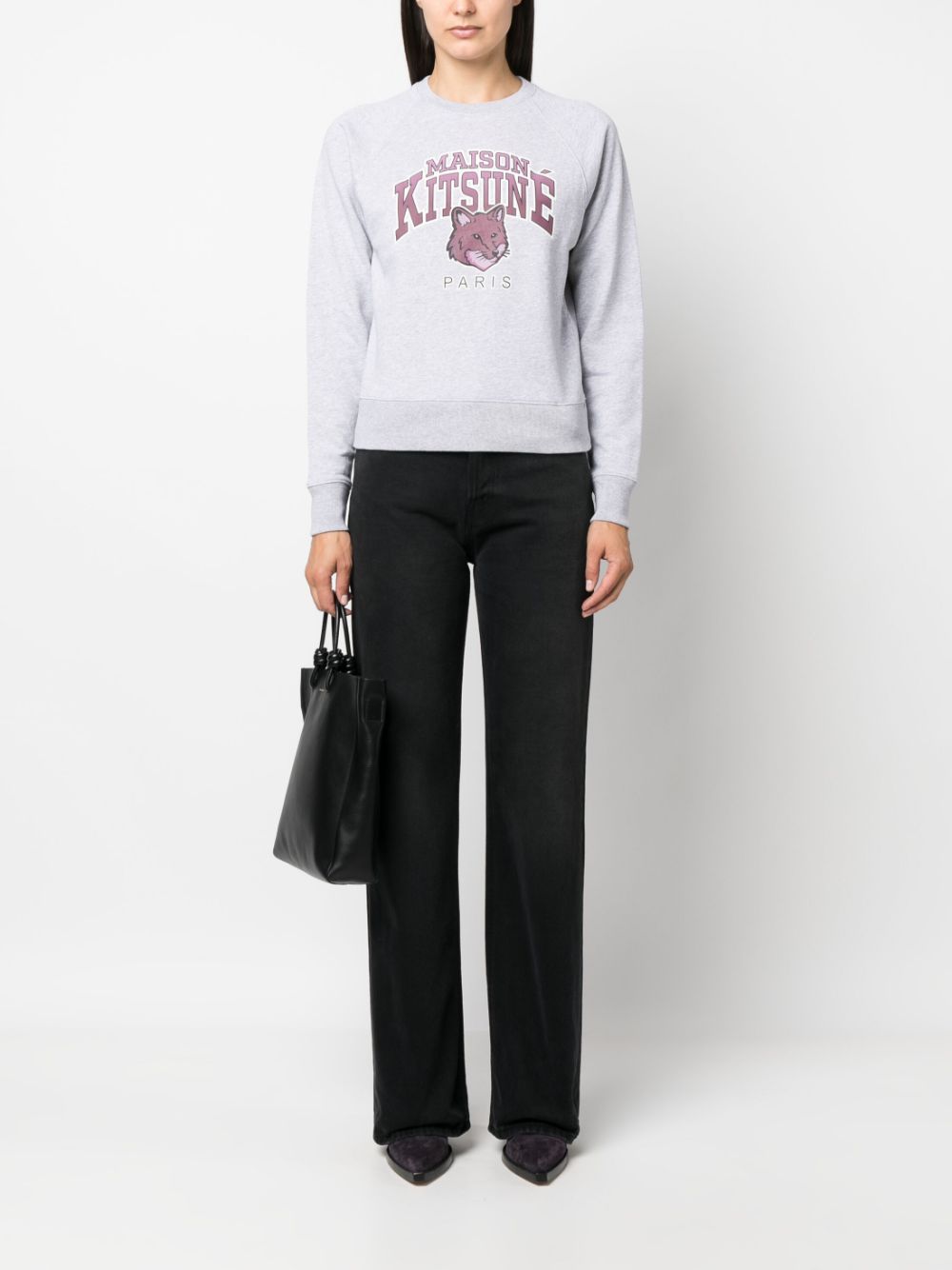 메종키츠네 / 여성 캠퍼스 폭스 스웻셔츠 라이트그레이 LW00301KM0001 H120 STK - MAISON KITSUNE