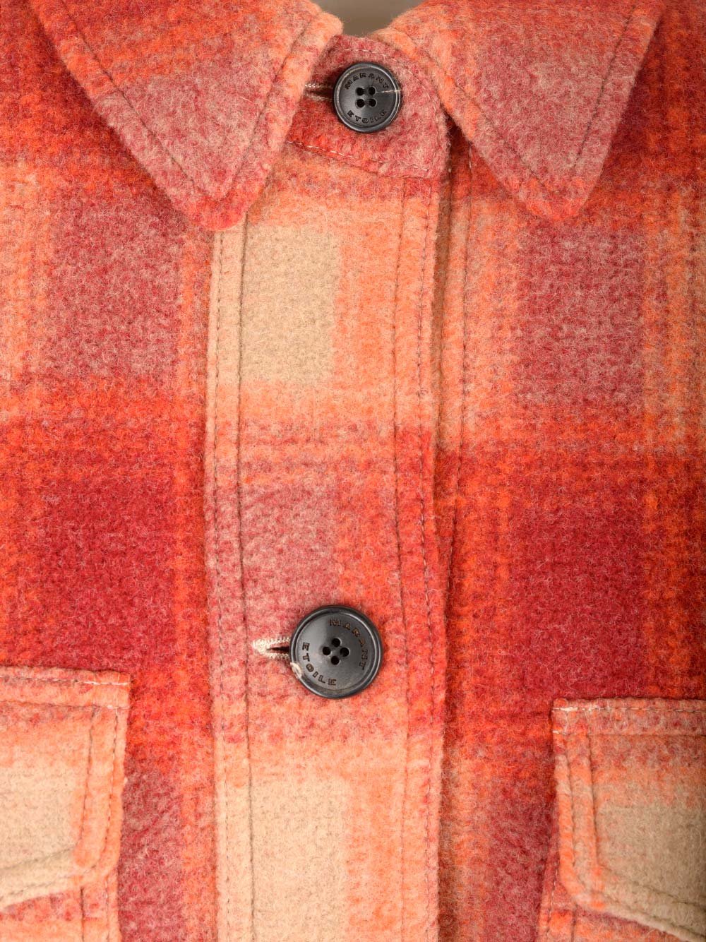 이자벨마랑 에뚜왈 / 여성 폰티지 체크 울 코트 오렌지 MA0018FA A3D27E 11OR STK - ISABEL MARANT ETOILE