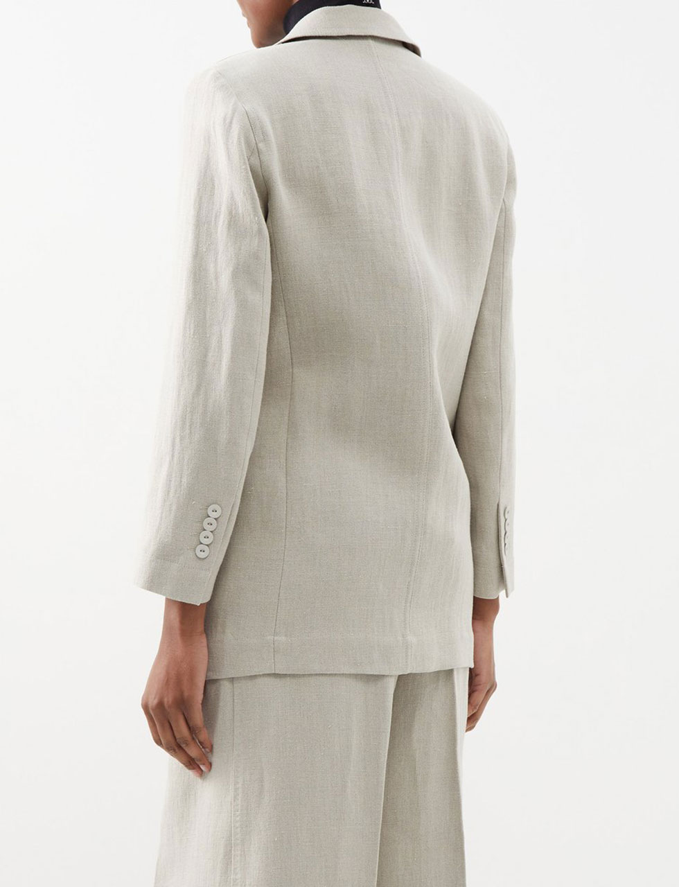 막스마라 / 여성 아델치 린넨 싱글 코트 샌드 2310410238600 001 STK - MAX MARA STUDIO