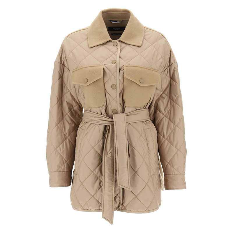 위켄드막스마라 / 여성 펩리카 퀼팅 벨티드 숏패딩 코트 카멜 2354860239600 012 STK