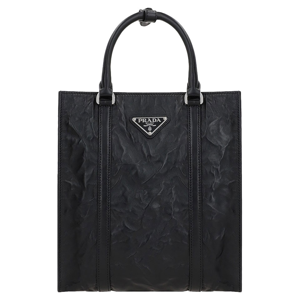 프라다 / 링클 나파 미니 토트백 블랙 1BG458 UVL F0002 V MOO STK