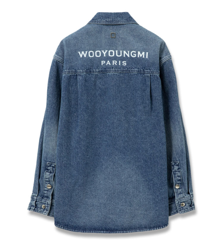 25SS 우영미 블루 코듀로이 데님 백로고 셔츠 W251SH17995L MRK