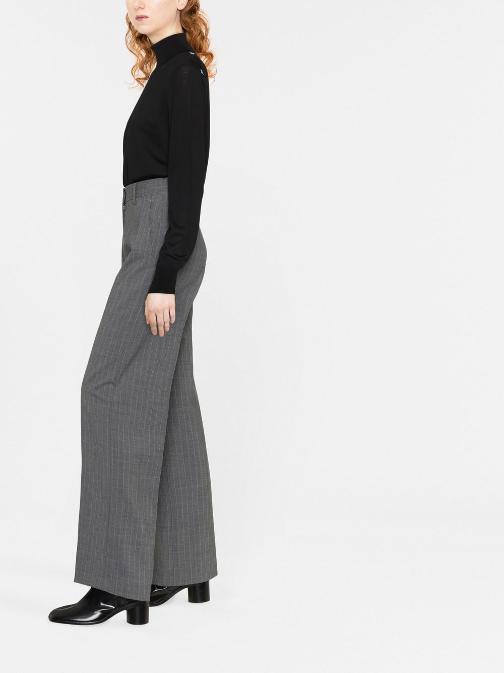 메종마르지엘라 / 여성 4선 스티치 하이넥 니트 블랙 SI0HA0006 S17814 900F STK - MAISON MARGIELA