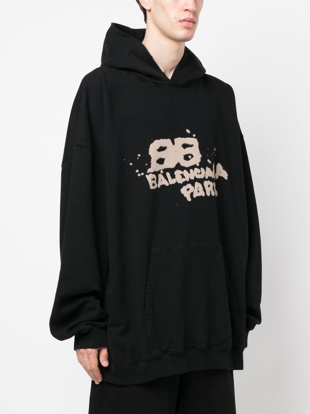발렌시아가 / 남성 그래피티 로고 후디 블랙 620973 TNVQ1 1059 STK - BALENCIAGA
