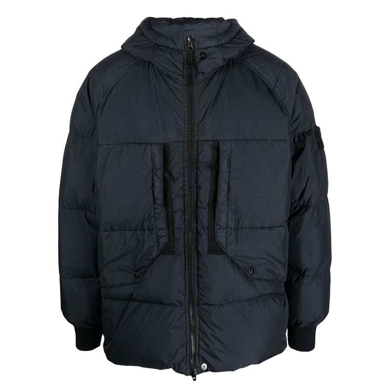스톤 아일랜드 / 남성 리사이클 나일론 랩스 후드 다운 자켓 네이비 791540723 V0020 STK