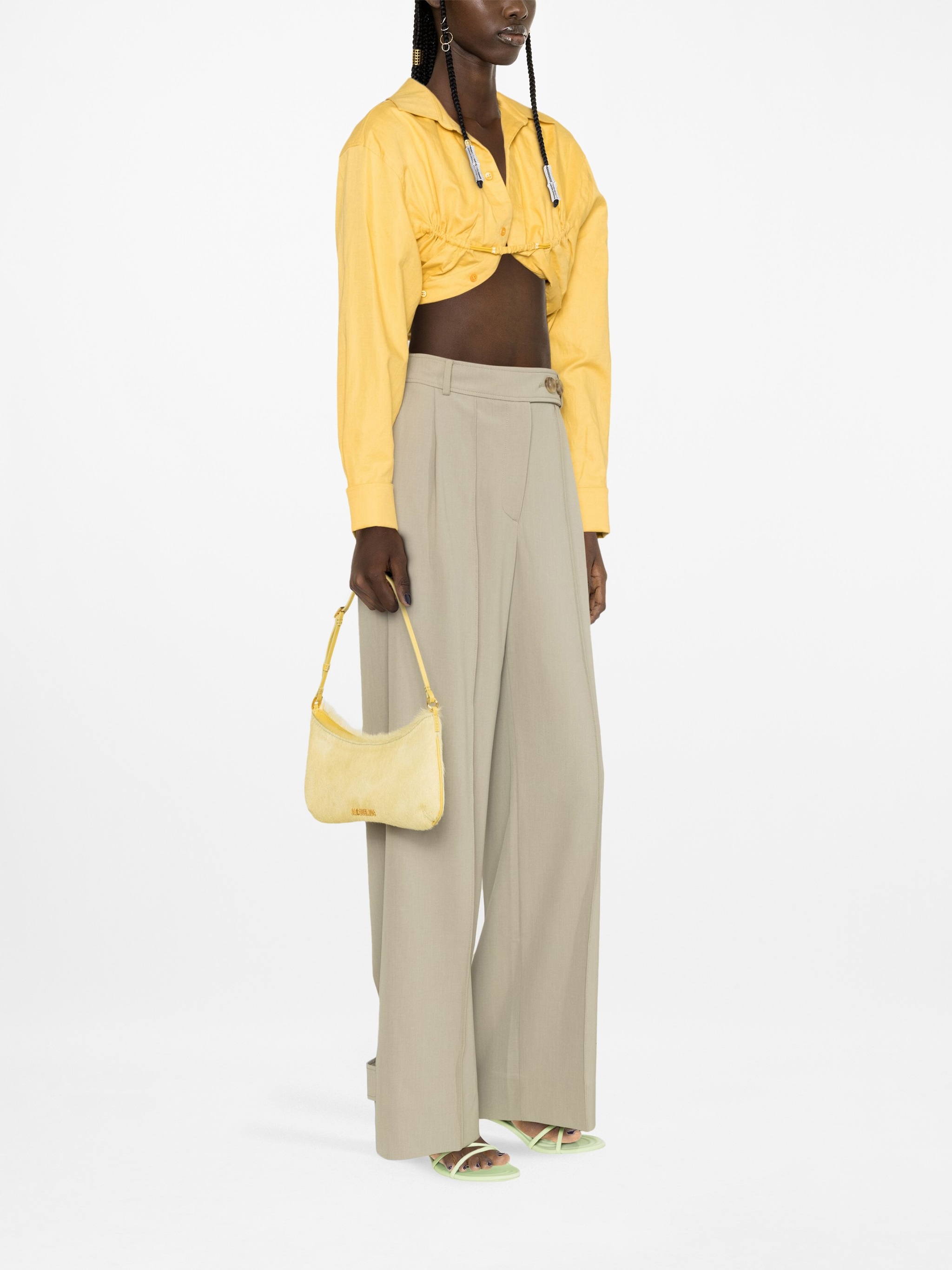 자크뮈스 / 르 비쥬 포니 헤어 숄더백 라이트 옐로우 231BA056 3112 210 STK - JACQUEMUS