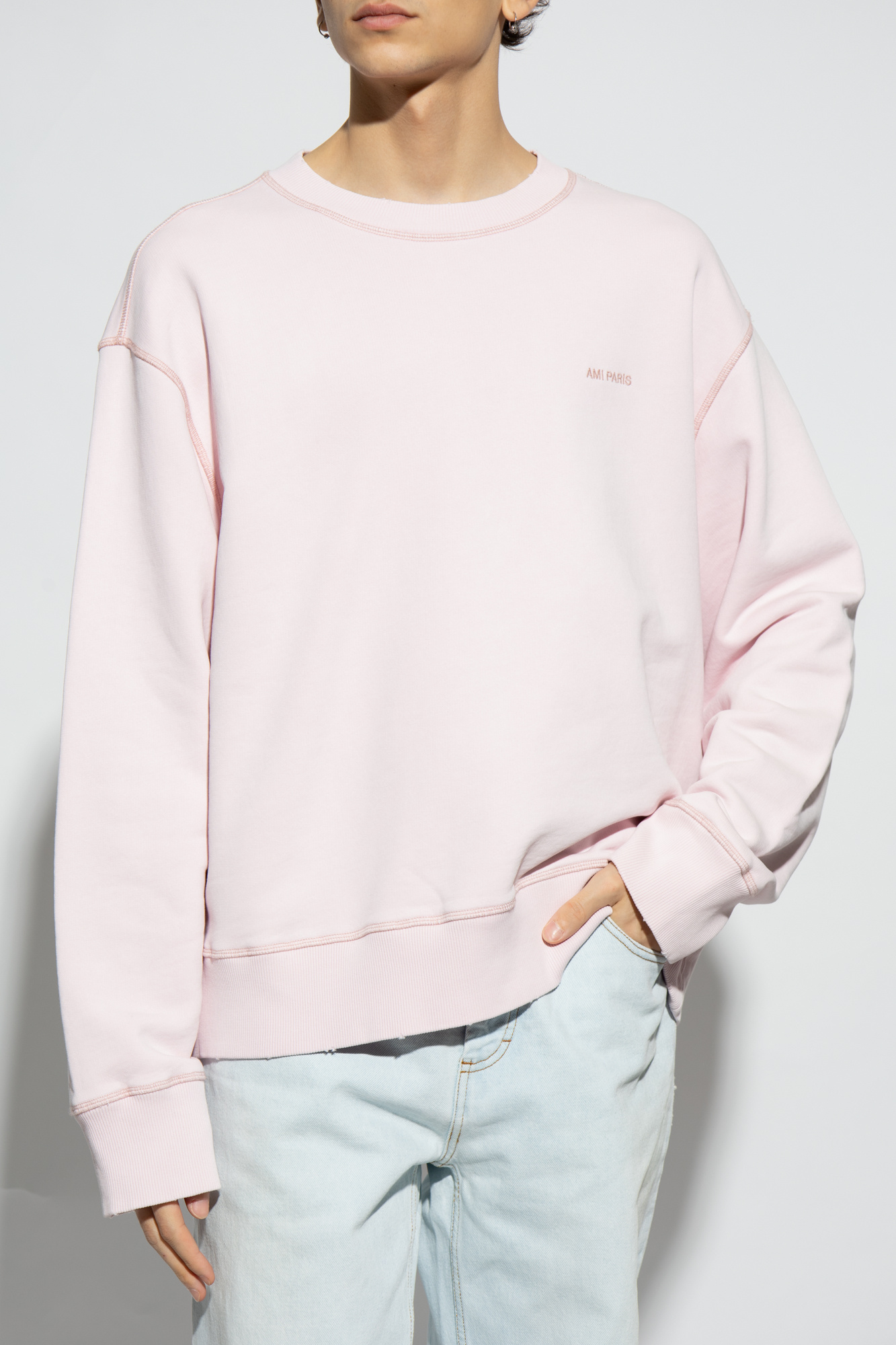  아미 / 남성 로고 스웻셔츠 핑크 USW016 JE0052 679 STK - AMI