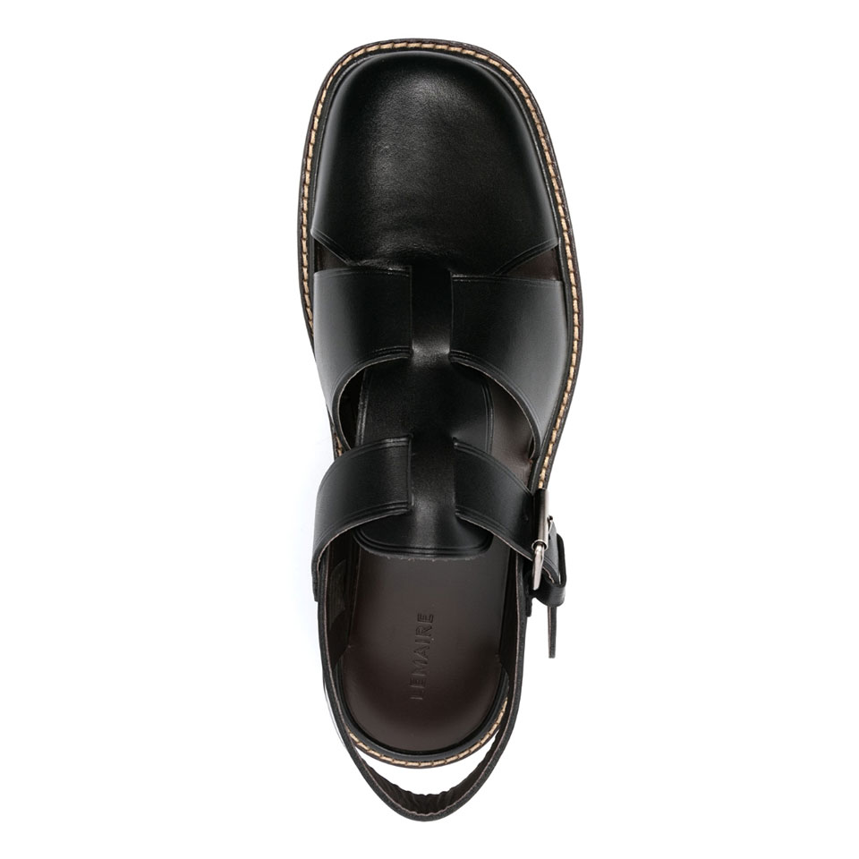  르메르 / 남성 피셔맨 컷아웃 샌들 블랙 FO0026 LL196 BK999 STK - LEMAIRE