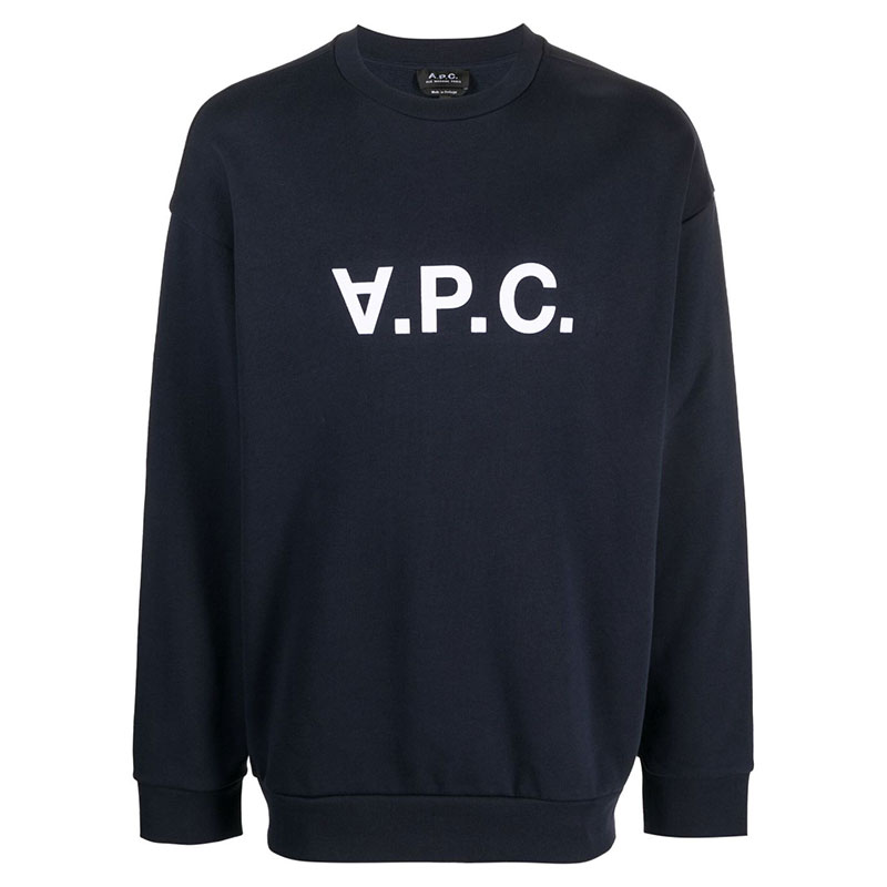  아페쎄 / 남성 엘리엇 VPC 로고 스웨트셔츠 네이비 COFDX H27836 IAK STK - A.P.C.