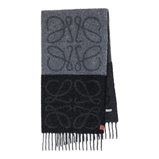 로에베 / 여성 아나그램 울 캐시미어 머플러 F811257X79WO Grey BPG