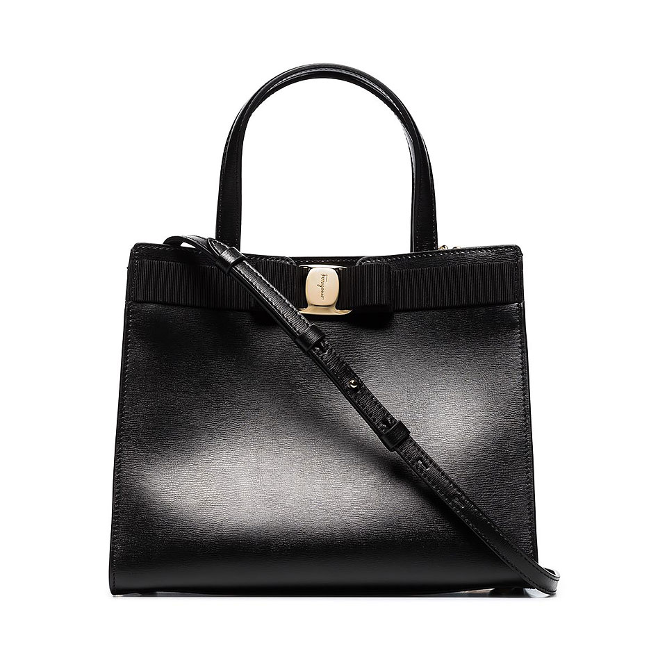  살바토레페라가모 / 바라 탑핸들백 미디움 블랙 21I290 734058 STK