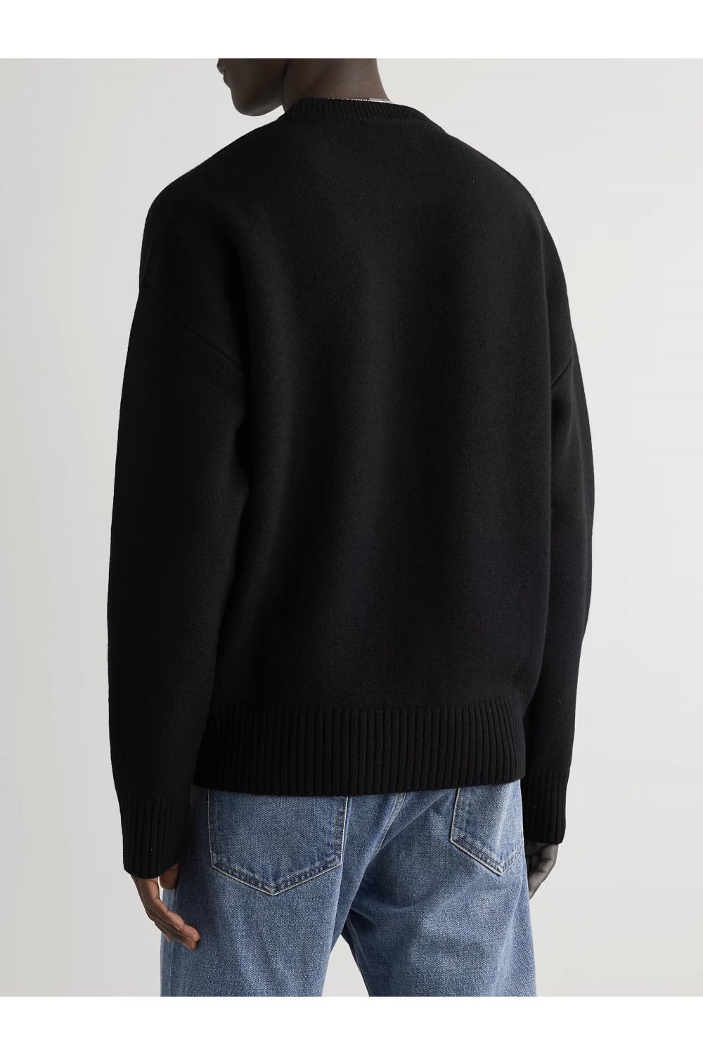  아미 / 남성 하트 로고 풀오버 니트 블랙 BFUKS006 018 009 STK - AMI