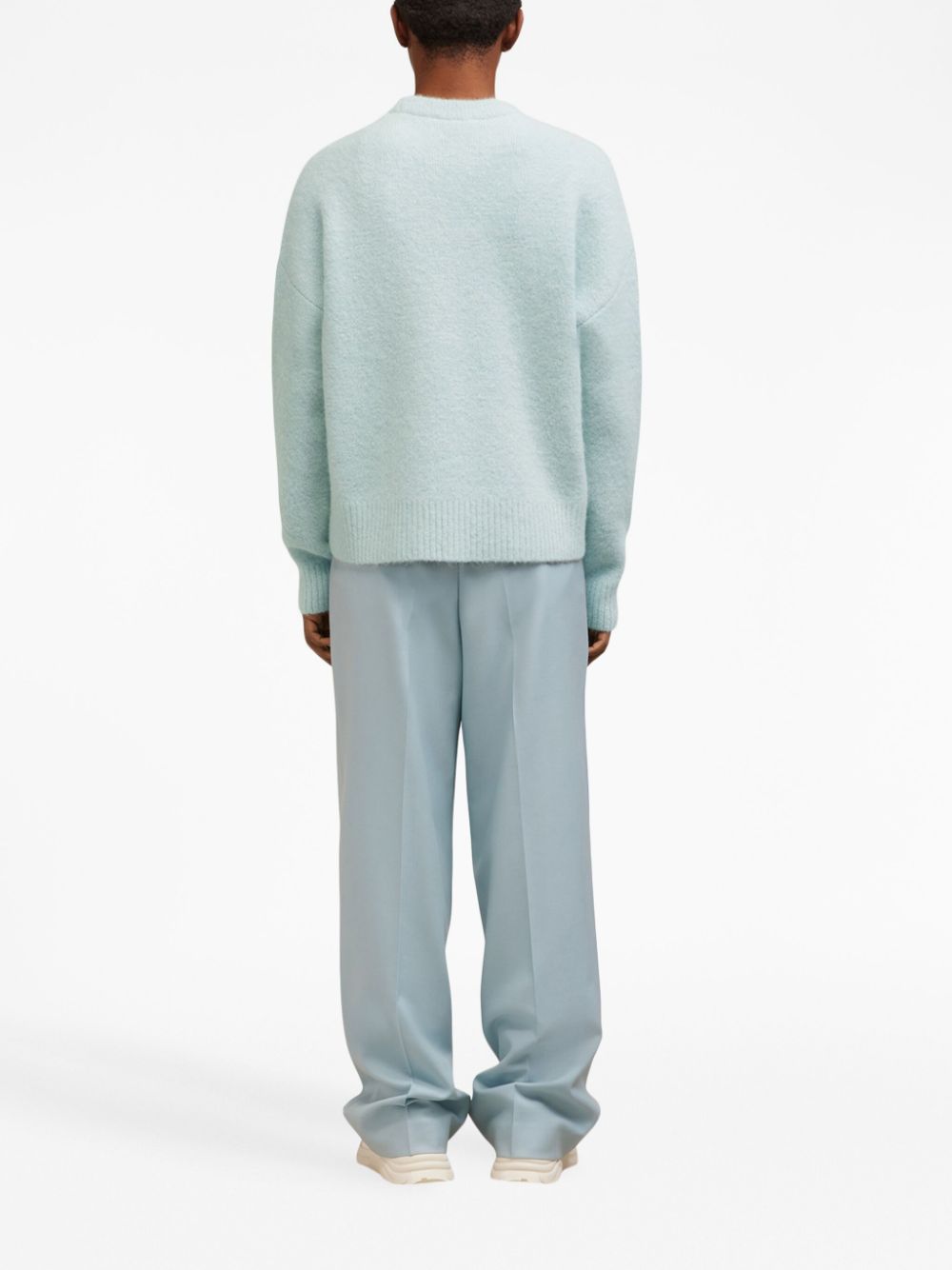 아미 / 남성 빅하트 로고 알파카 니트 스카이블루 UKS025 KN0032 482 STK - AMI