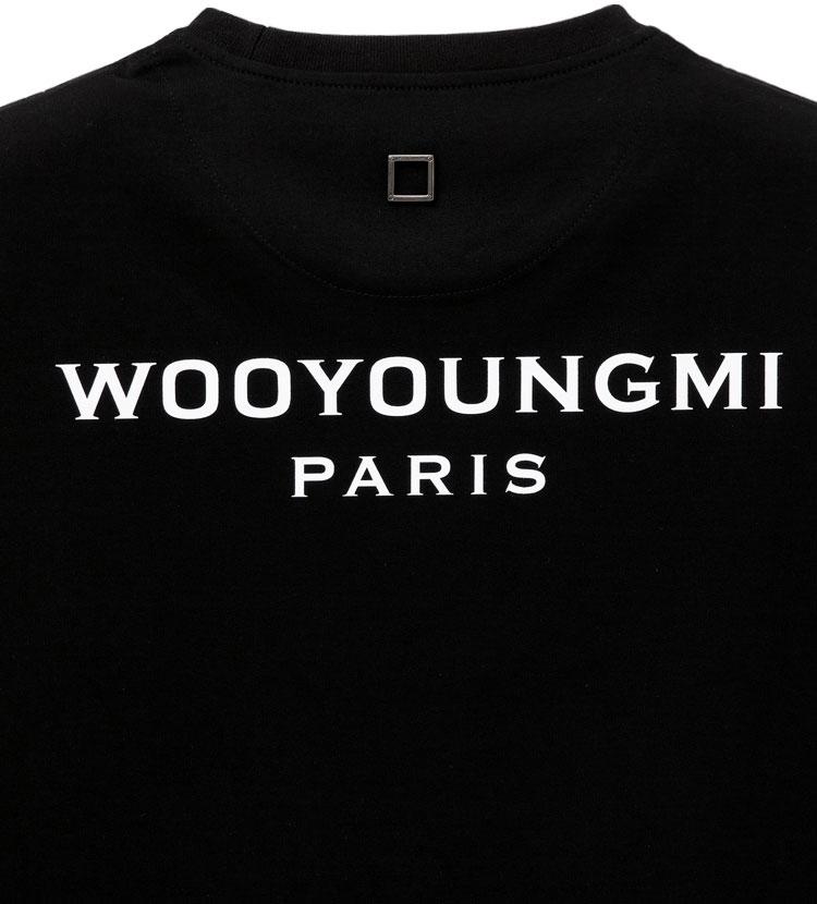 26FW 우영미 코튼 백로고 반팔 티셔츠 블랙 MRK - WOOYOUNGMI