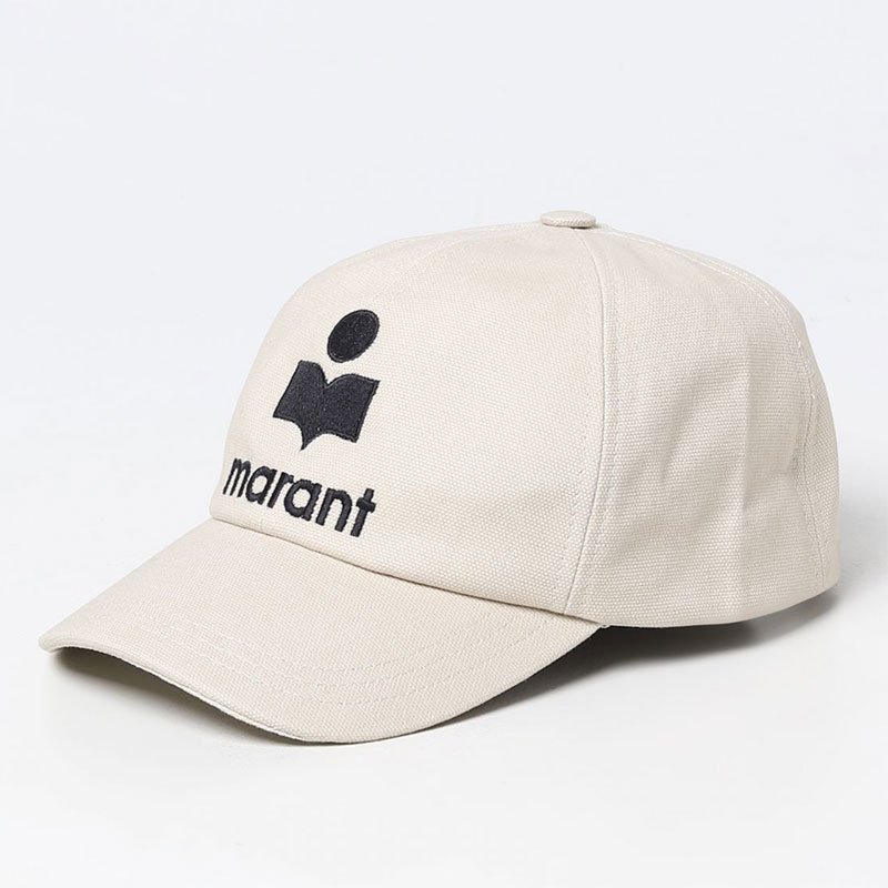 이자벨마랑에뚜왈/ 타이론 로고 볼캡 에크루 블랙 CQ001XFB A3C05A ECBK STK - ISABEL MARANT ETOILE