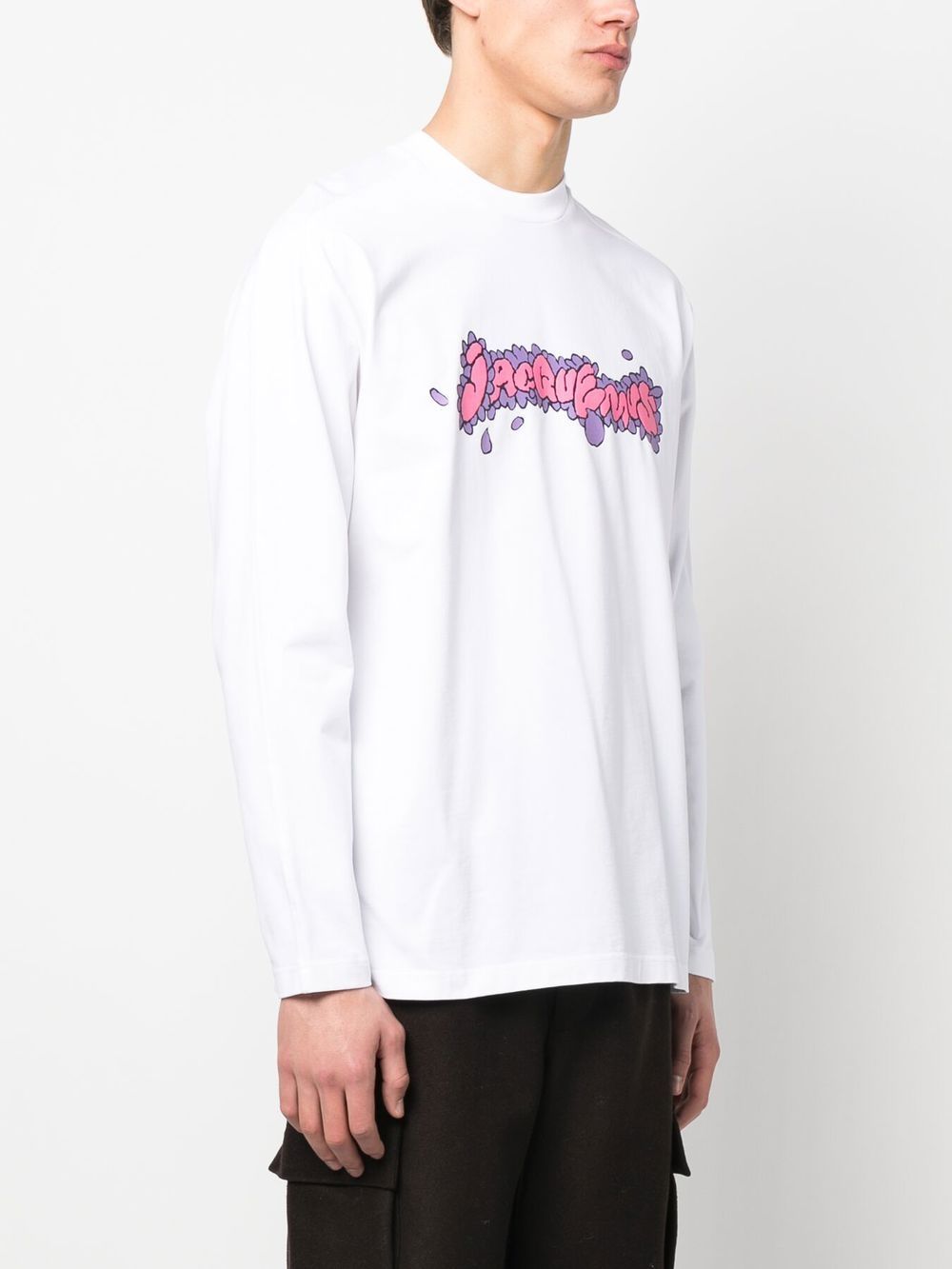 23SS 23SS 자크뮈스 / 남성 데이지 로고 프린트 긴팔 티셔츠 화이트 235JS122 2003 1DK STK - JACQUEMUS