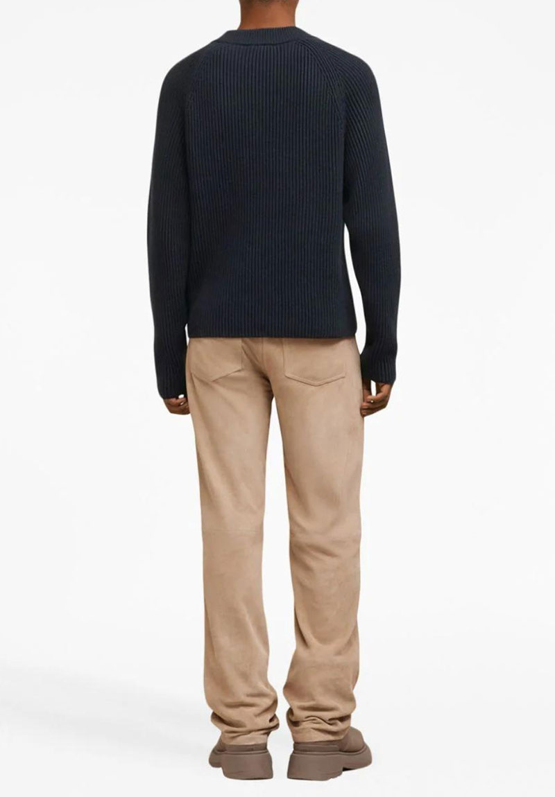 아미 / 남성 패치 크루넥 니트 네이비 HKS024 KN0031 430 STK - AMI