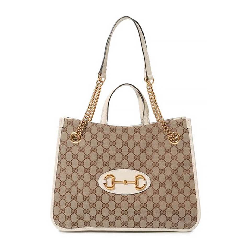 구찌 / 여성 1955 오디피아 홀스빗 미디엄 토트백 베이지/화이트 621144 GY5OG 9761 STK - GUCCI