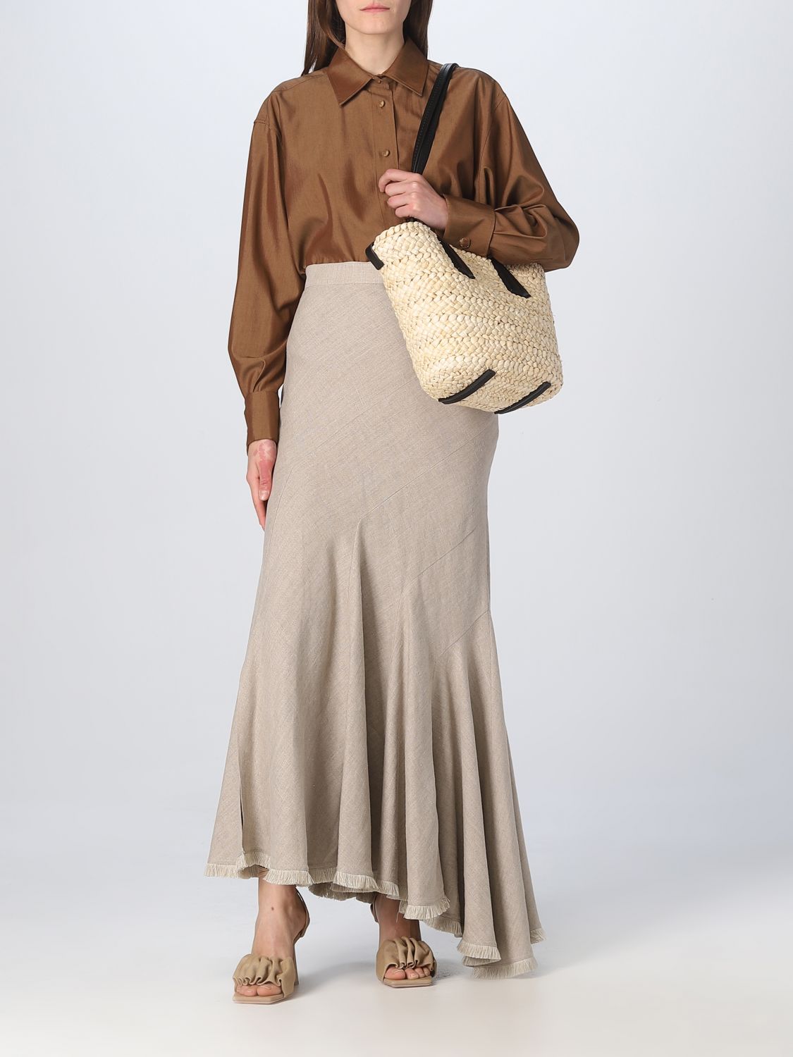 막스마라 / 파니에M 스트로우 숄더백 블랙 2345110238600 PANIERM 002 STK - MAX MARA