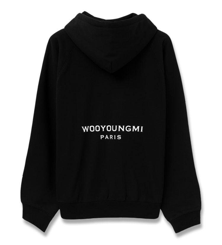 26FW 우영미 백로고 프린트 후드 티셔츠 블랙 MRK - WOOYOUNGMI