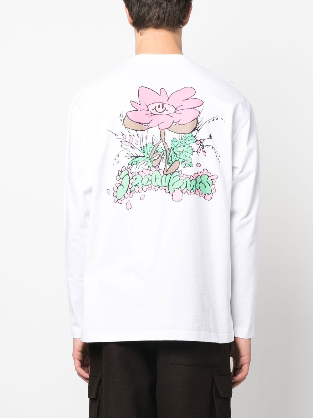 23SS 23SS 자크뮈스 / 남성 데이지 로고 프린트 긴팔 티셔츠 화이트 235JS122 2003 1DK STK - JACQUEMUS