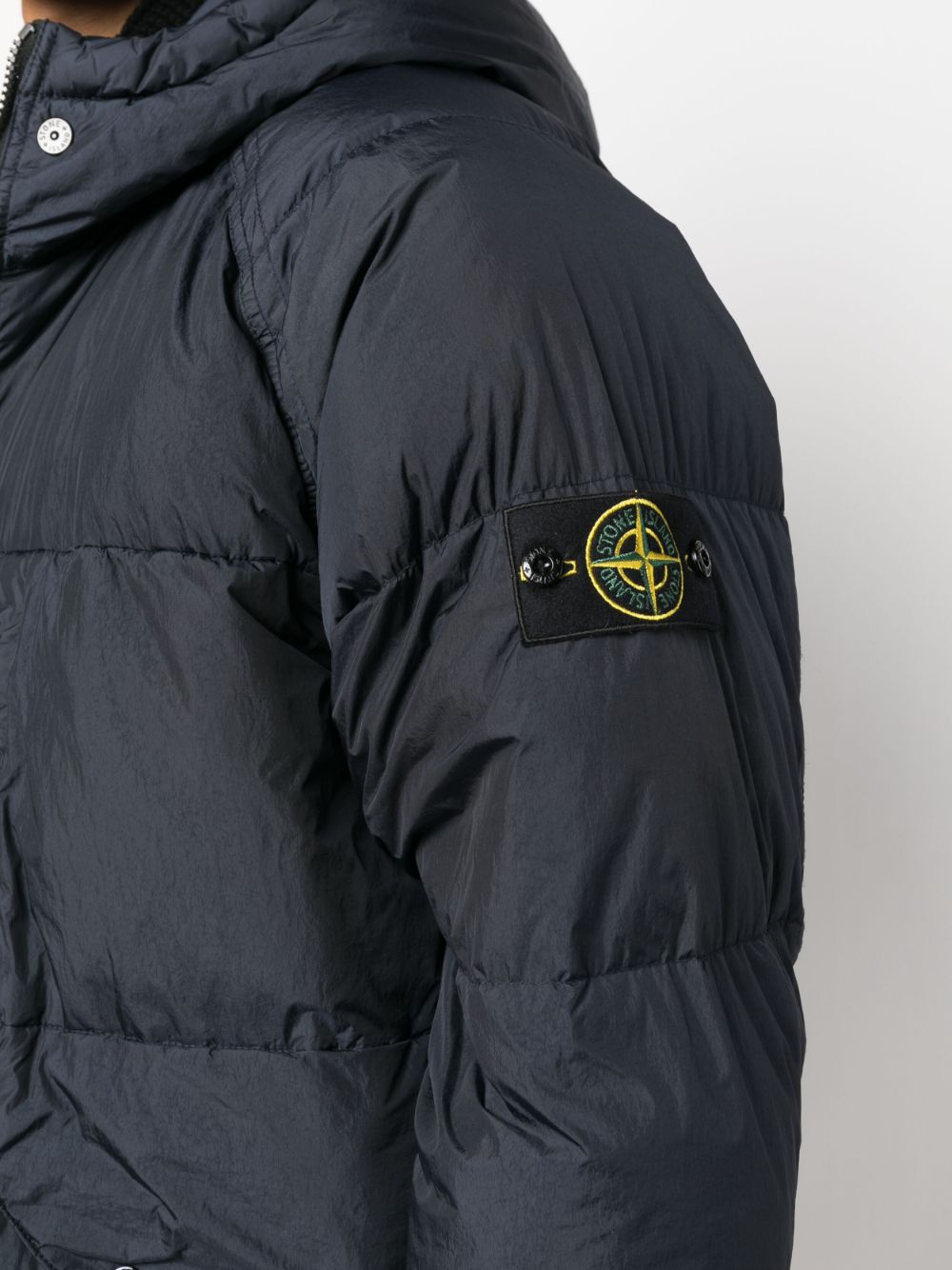 스톤 아일랜드 / 남성 리사이클 나일론 랩스 후드 다운 자켓 네이비 791540723 V0020 STK - STONE ISLAND