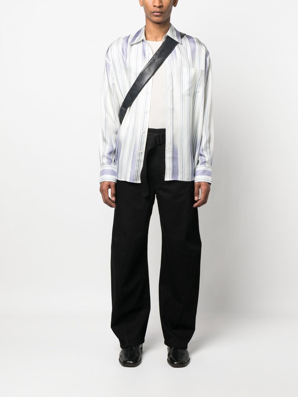 23SS 르메르 / 남성 트위스트 벨티드 팬츠 블랙 PA326 LD1000 BK999 STK - LEMAIRE