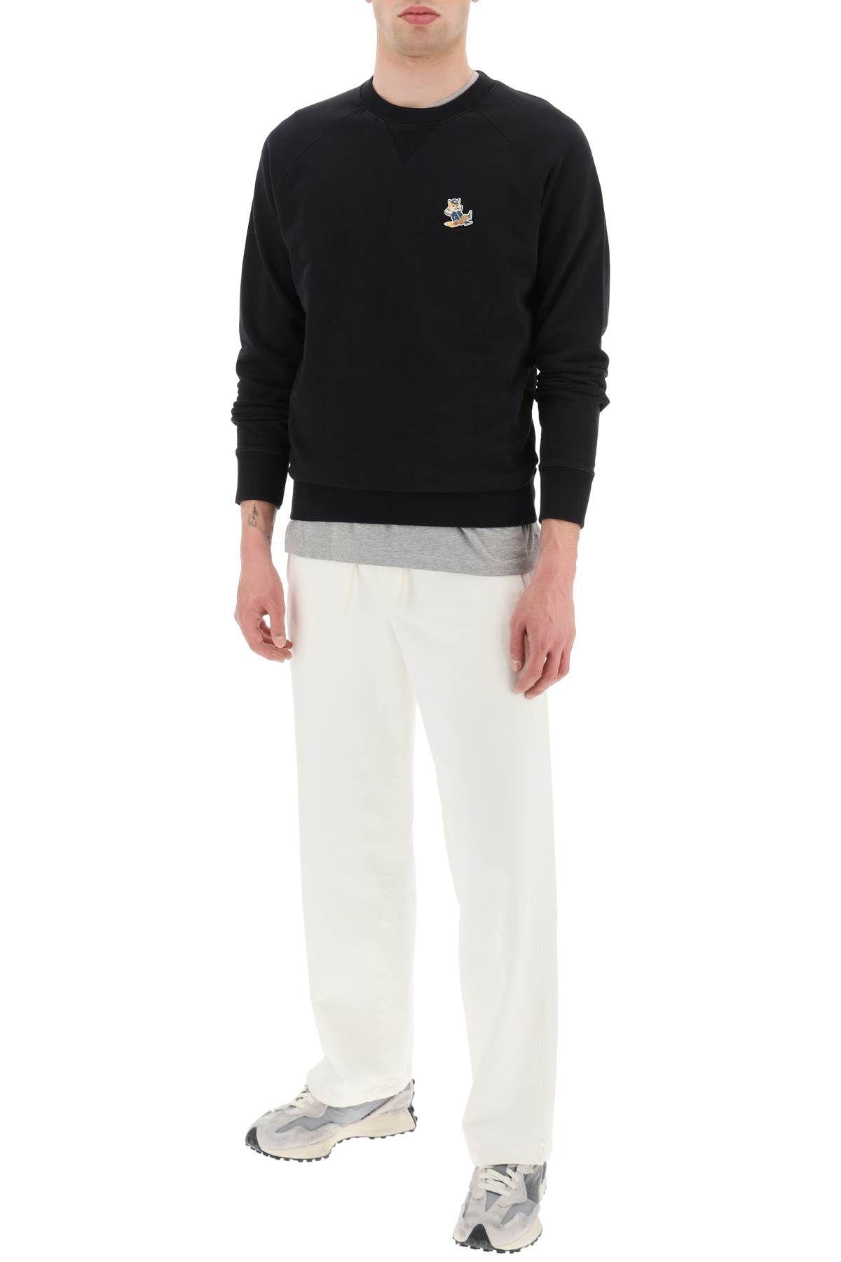 메종키츠네 / 남성 드레스드 폭스 패치 스웨트셔츠 블랙 KM00304KM0001 P199 STK - MAISON KITSUNE