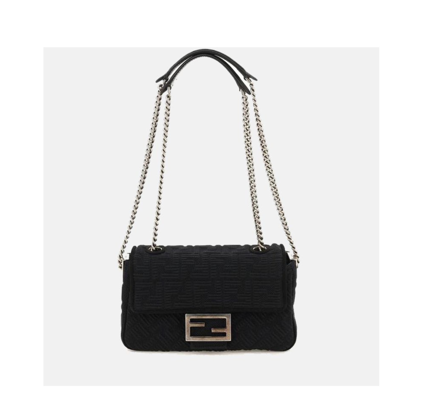  펜디 3D 텍스처 FF 패브릭 바게트 체인 미니백 8BR793AHW5 F1F2E MRK