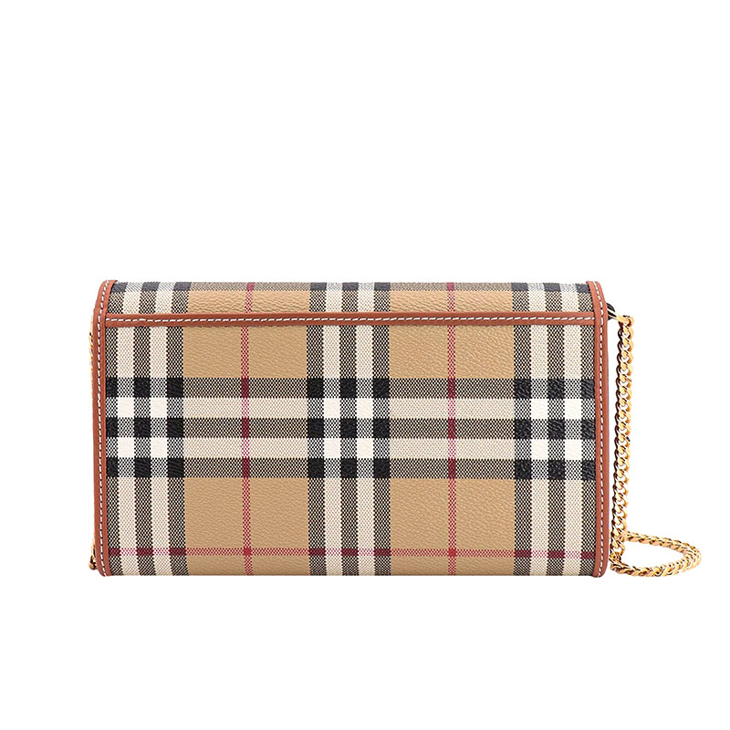  버버리 / 여성 체인 스트랩 체크 지갑 베이지 8070413 A7026 STK - BURBERRY