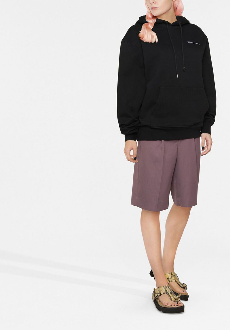  자크뮈스 / 공용 로고 자수 후디 블랙 226JS310 2120 990 STK - JACQUEMUS