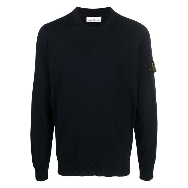 스톤아일랜드 / 남성 와펜 패치 울 스웨터 네이비 7915510C4 A0020 STK