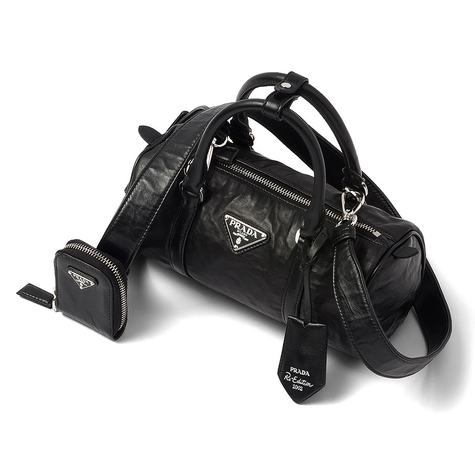 프라다 / 링클 나파 실린더 토트백 블랙 1BA389 UVL F0002 V T2O STK - PRADA